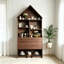 Bureau d'artisanat pliant avec tablettes de rangement, bureau convertible dissimulé en bibliothèque, bureau pliable avec rangement, bureau de disparition pour petits espaces, table de bricolage multifonctionnelle, bureau de coiffeuse