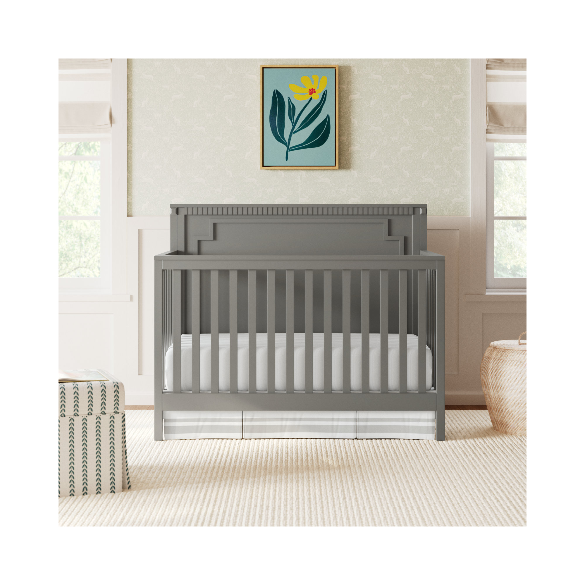 Armandale 2 -in-1 Convertible Crib, Gray