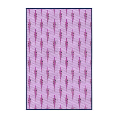 Tapis mauve rectangulaire tissé à la machine 4 pi x 6 pi