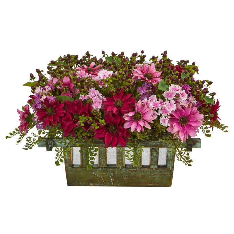 Arrangement floral marguerites dans un pot de fleurs