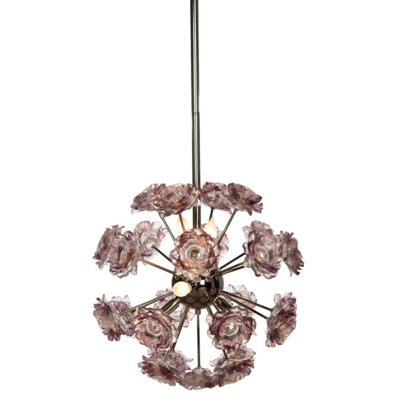 Lustre à 5 lumières Murana, H 58 po x l 34 po x P 34 po, Laiton