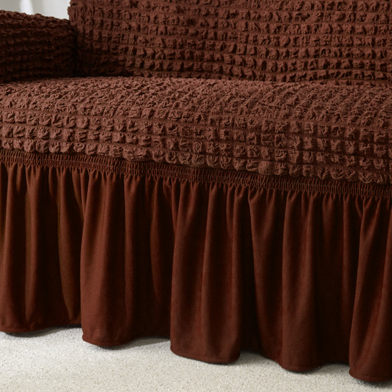 Housse pour canapé à coussins carrés / rectangulaires Bubble, H 40 po x l 55 po x P 90 po, Mélange de polyester café foncé