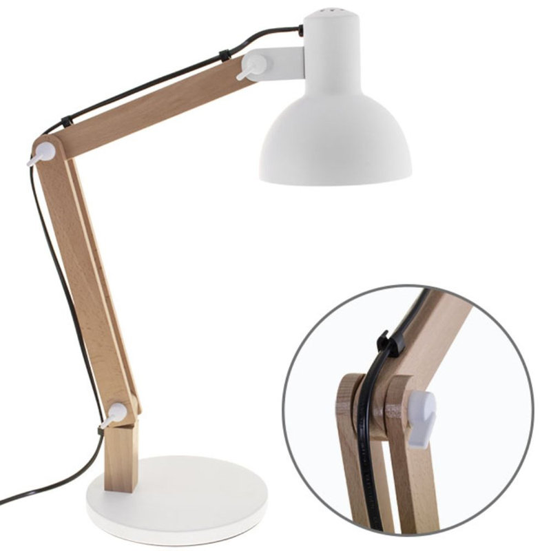 Adjustable Metal Desk Lamp, White