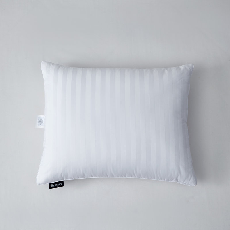 White Damask Stripe Down Alternative Bed Pillow Set