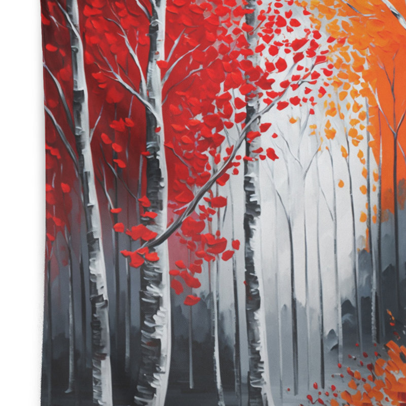 Path Into The Red Forest I Polyester Tapestry, 32" H x 39" W