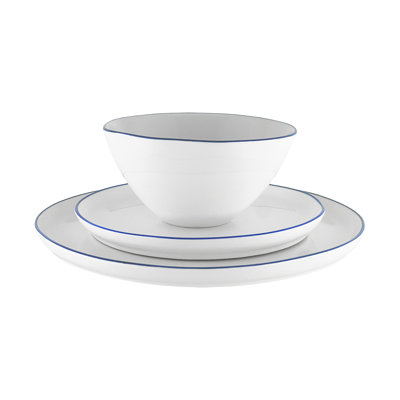 Canvas Home Abbesses Blue Rim Piece Dinnerware Set, Service For
