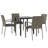 Milia Patio Dining Set with Square Table , Cushions Included-1733322862-1733322860
