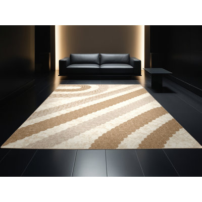 Tapis moelleux moelleux moelleux et rayé beige de style américain Americana