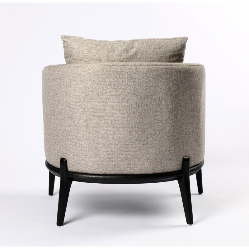 Copeland Barrel Chair, Orly Natural, Black Oak