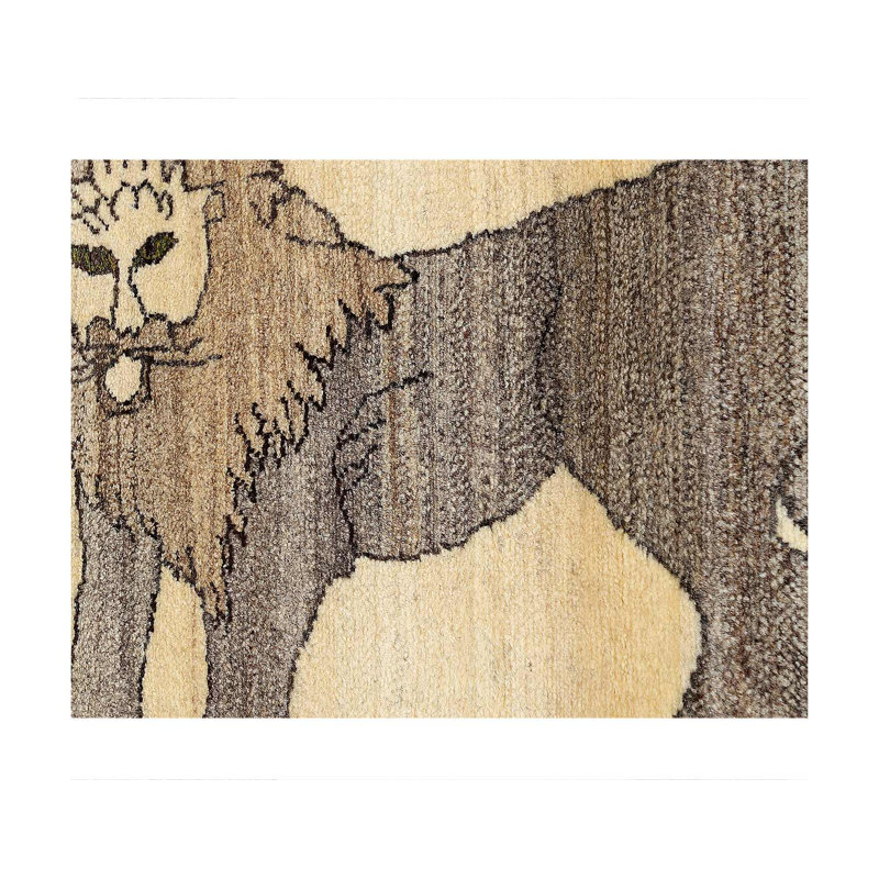 Décoration de lion persane faite à la main 2 pi 1 po x 3 pi Gabbeh