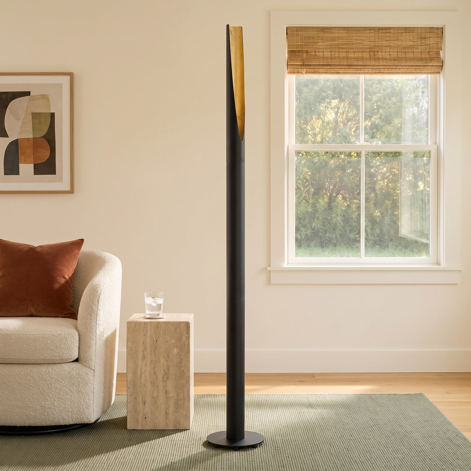 Axis 54'' Floor Lamp, Black/Gold