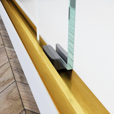 Sliding Shower Glass Door 56 - 60 In. Width X 72 Height, Semi Adjustable, Thick Tempered Glass, 304 Stainless Steel Brushed Gold Handle W H Door, Adjustable Semi-, Clear Handles