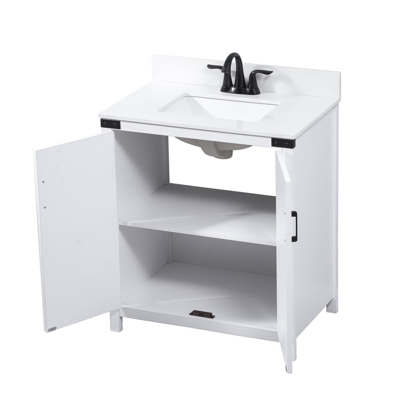 Ensemble de meuble-lavabo simple 30 po Slayton, Blanc