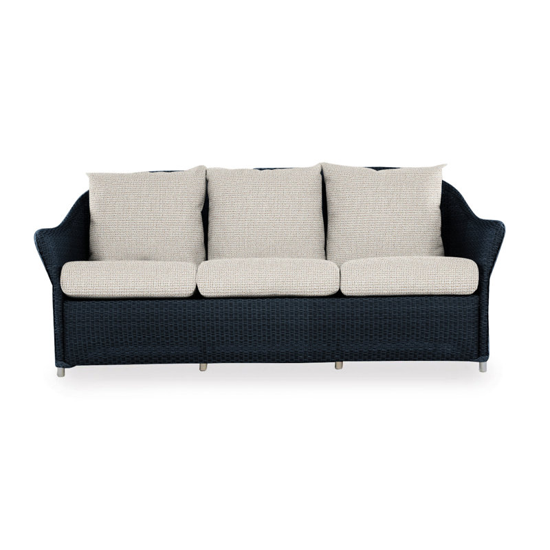 Weekend Retreat Outdoor 3 - Seat Patio Sofa, Ebony, Sailcloth Seagull