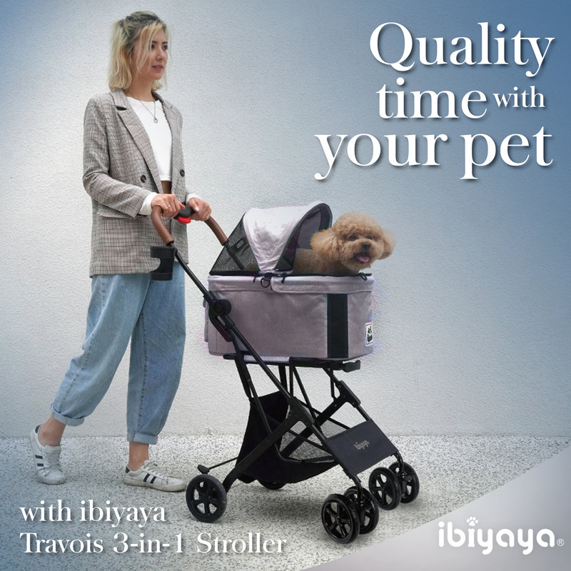 Nimbus Gray 3-in-1 Pet Stroller, Carrier, and Car Seat