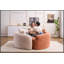 Canapé d'angle incurvé en chenille LY-042 : double profondeur (54 et 68 cm), rose corail, sans assemblage, compact pour petits espaces, 181 kg, 170 cm de longueur-1948292049-1948292052