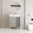 21.6" Freestanding Single Bathroom Vanity Set with Left Side Open Shelf, Ceramic Sink, Soft-Closing Door, Cloakroom Storage Cabinet, 3 Colors Option-129539847