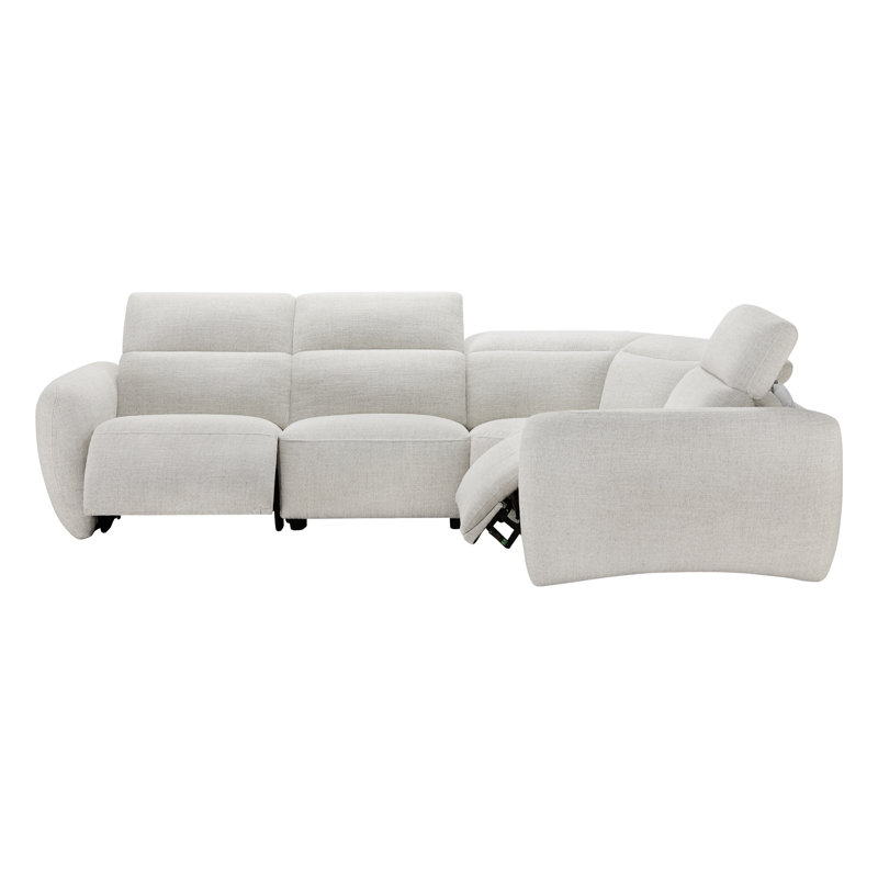 Canapé modulaire inclinable électrique 4 pièces Astro, Polyester blé Nathan