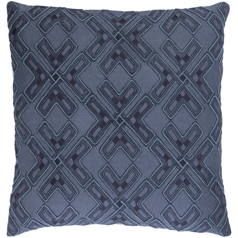Housse de coussin Subira, H 18" x l 18" x P 1", Bleu marine / aqua, Housse de coussin seulement - sans coussin
