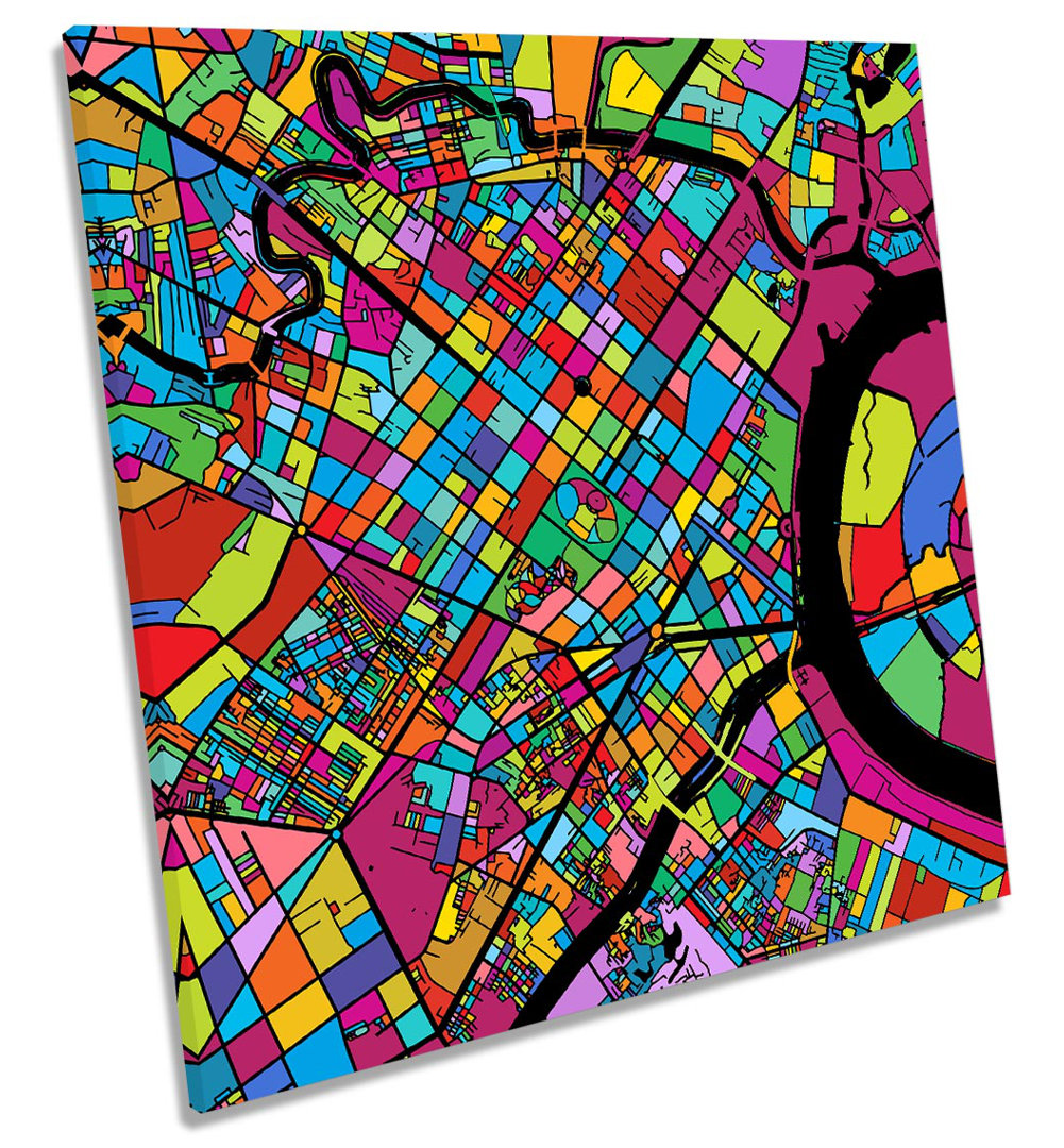 Ho Chi Minh City Vietnam Map - Wrapped Canvas Graphic Art