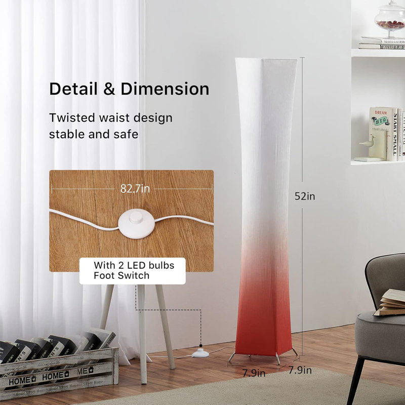 Rgb Color Changing Floor Lamp With Adjustable Brightness & Temperature, Smart Control Via App, Remote, Voice, Eye-Caring Led Bulbs, Durable Design For Living Room, Bedroom, Office