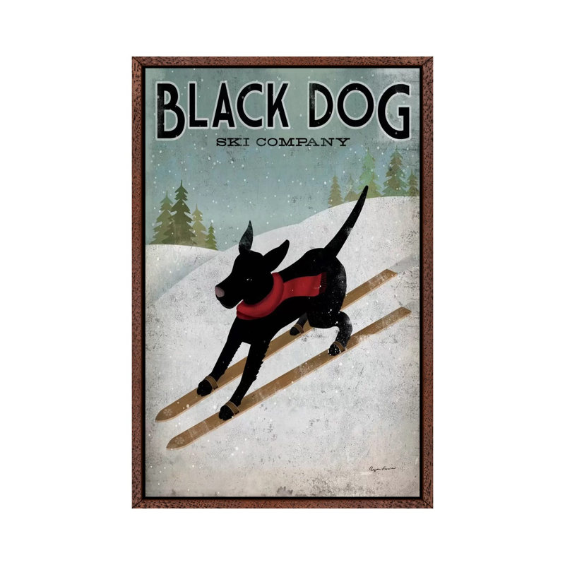 Black Dog Ski Co. I by Ryan Fowler - Print on Canvas, 66.04 cm H x 45.72 cm W, Classic Wood Floater Framed