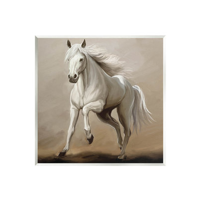 Cheval galopant, étalon blanc, art mural par Ziwei Li