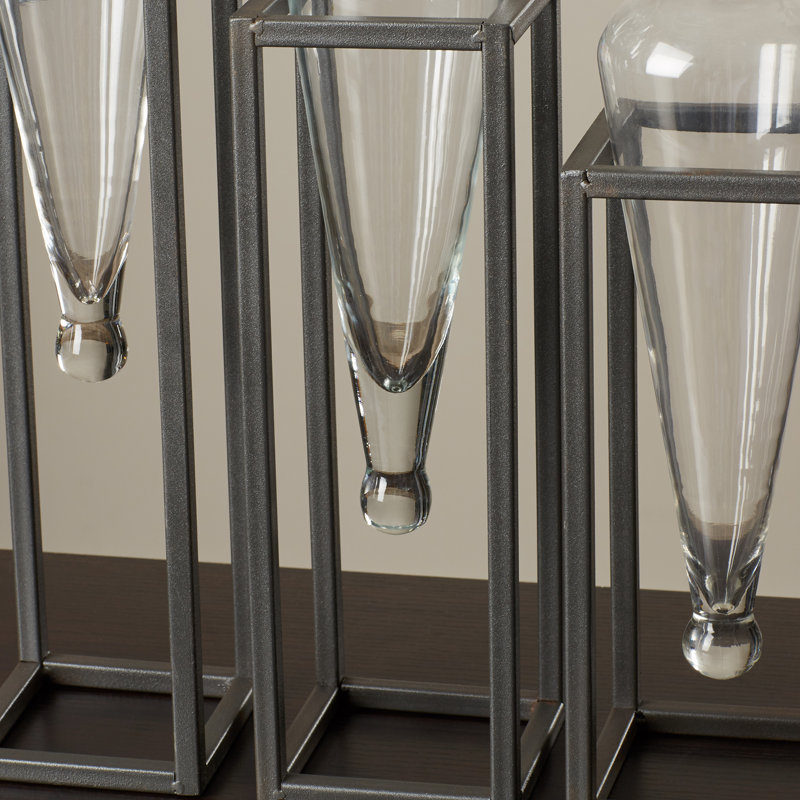 3 Piece Glass Table Vase, Clear