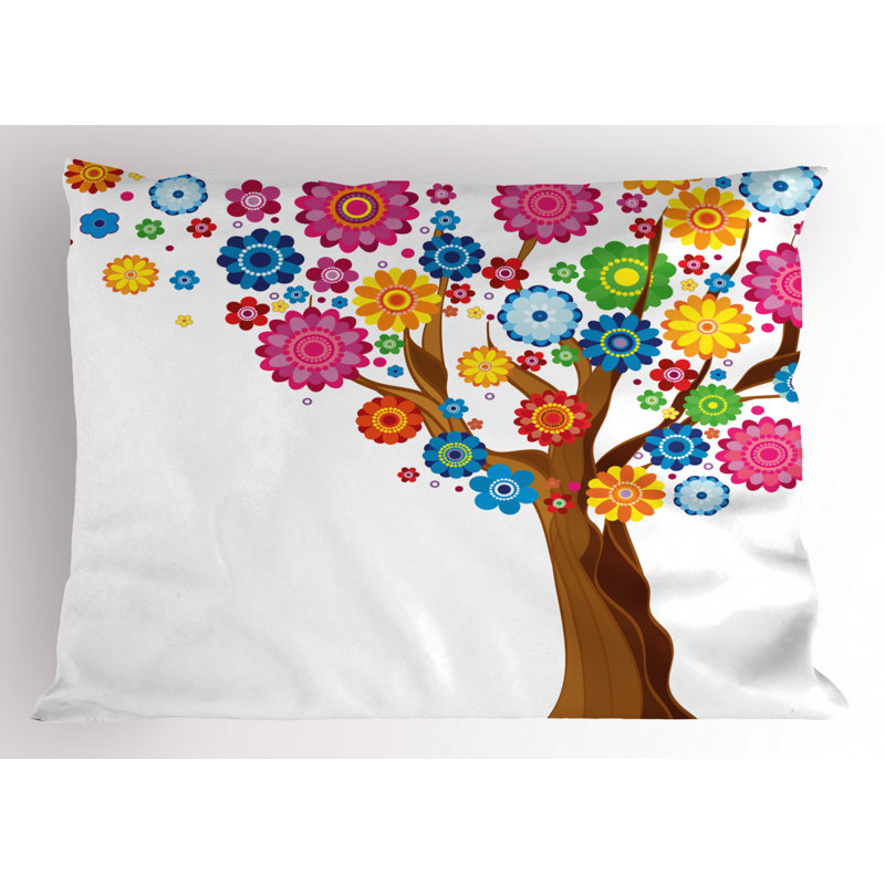 Spring Polyester Floral Sham Set, Twin