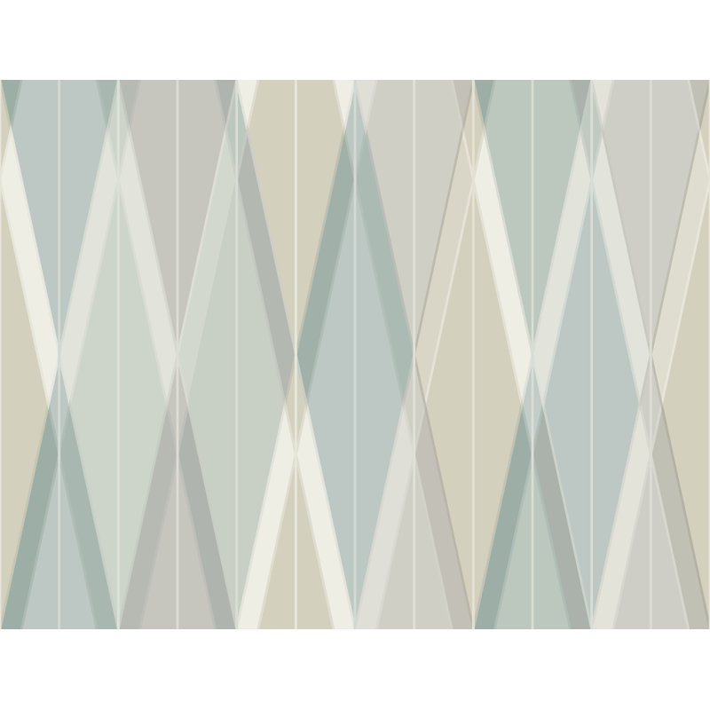 Rouleau de papier peint l 26,9 pi x l 27 po jackson diamond Rackham, Bleu sarcelle / bleu poudre