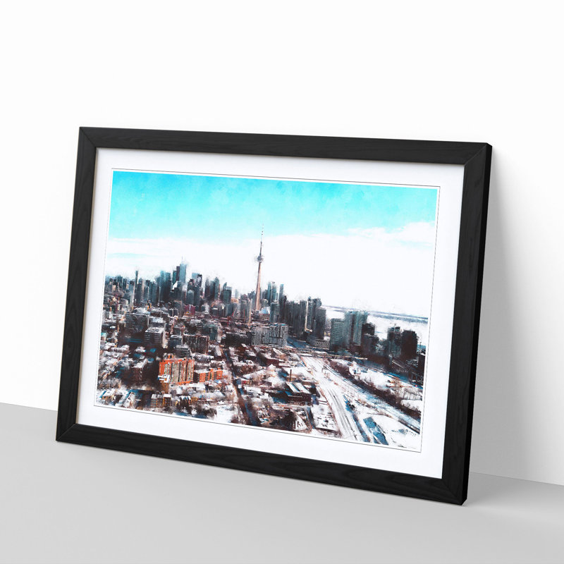 Snowy Toronto - Picture Frame Painting Print, Black Framed, 33cm H x 45cm W x 2cm D