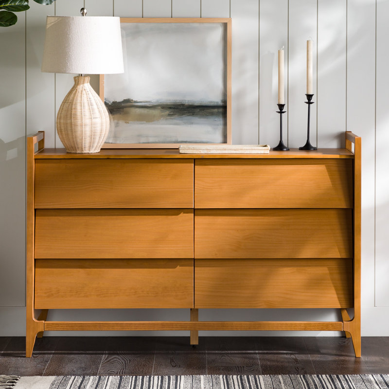 Commode 6 tiroirs Aundrea, Brun