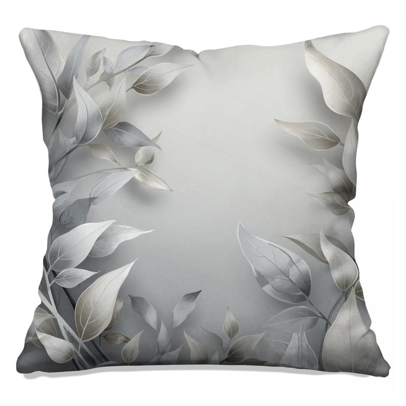 Coussins Silver Leaf, 14 x 14 inches