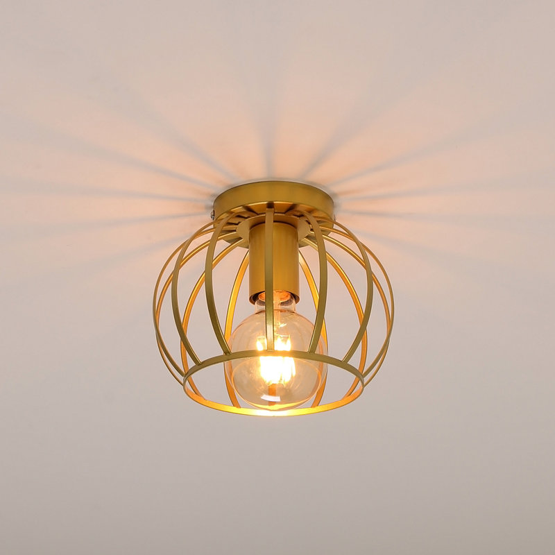 Loretto 1-Light Glod Semi Flush Mount, Gold