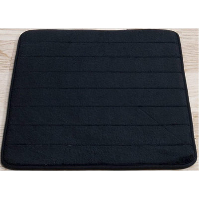 LuxSoft Black Memory Foam Bath Mat - Ultra-Absorbent, Non-Slip Velvet Rug for Kitchen or Bathroom, 17x24 - Ultimate Comfort and Style