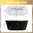 59" Acrylic Freestanding Bathtub, Stand Alone Soaking Tub, Glossy Black Acrylic, Toe-Tap Chrome Drain, Cupc Certified-120297247