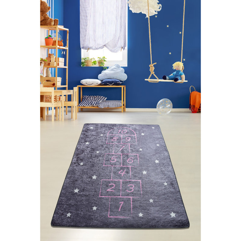 Premium Polyester Area Rug, 6.6 x 9.5 Feet | 100% Antibacterial, Non-Slip Underside, 0.4 in Pile Height | Machine Washable, Easy Care | Perfect for Living Room, Bedroom, or Office Decor - Durable & Stylish