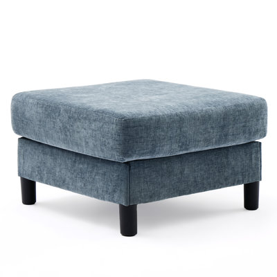 27.5" Wide Square Chenille Upholstered Ottoman， Footstool of Sectional Sofa