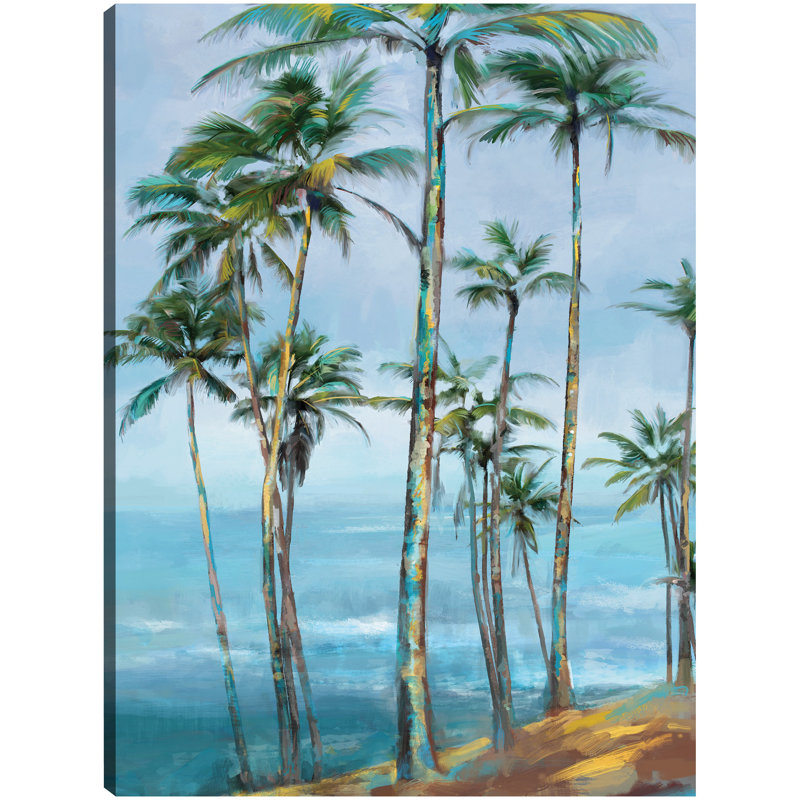 Tidal Breeze Coastal Canvas Art Print in Blue and Green