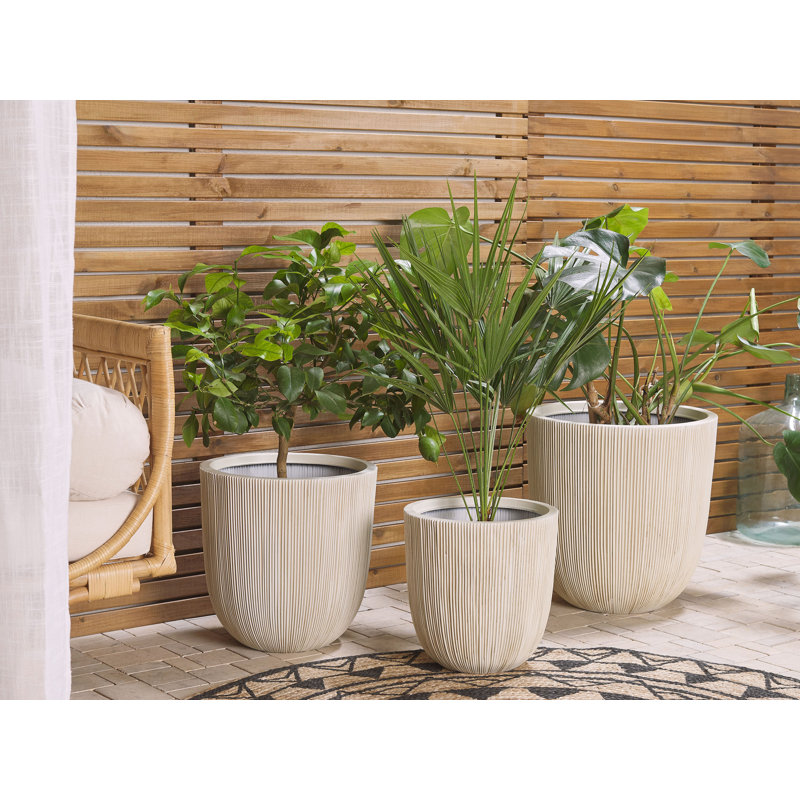Hindmarch Pot Planter, Beige, 48cm H x 44cm W x 44cm D