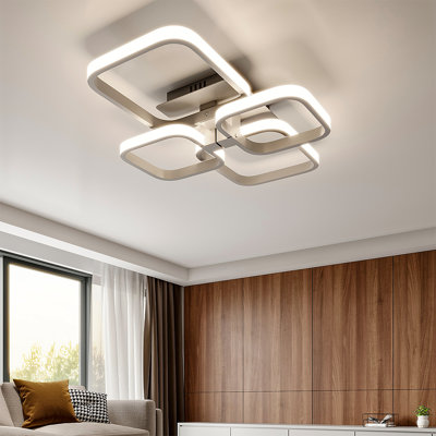 Contemporary LED Light-adjusted 4-Light Led Semi Flush Mount