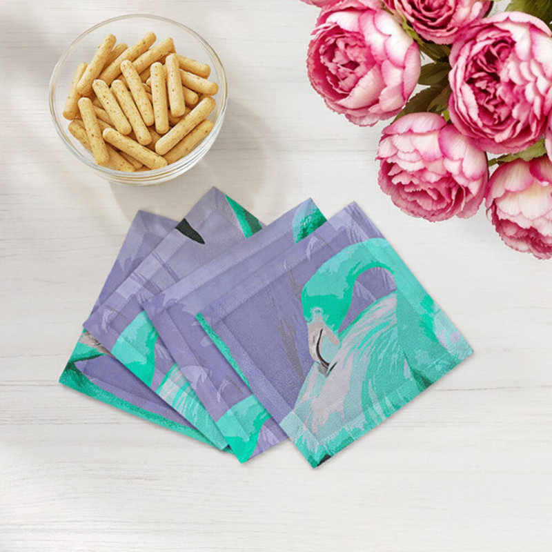 Palm Springs Cotton Sateen Cocktail Napkins, Wisteria