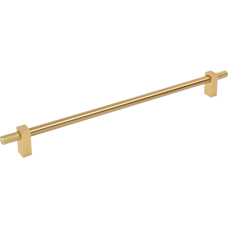 Larkin 4 Knurled Ends Bar Pull, 12", Brushed Gold