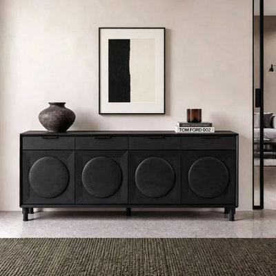 Large-Capacity Retro-Style Sideboard