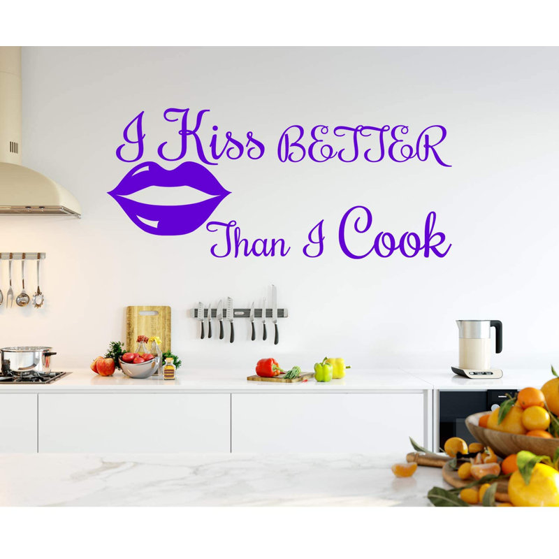 Adhésif décoratif i baiser better than I Cook, H 22,5 po x l 50 po, Mauve