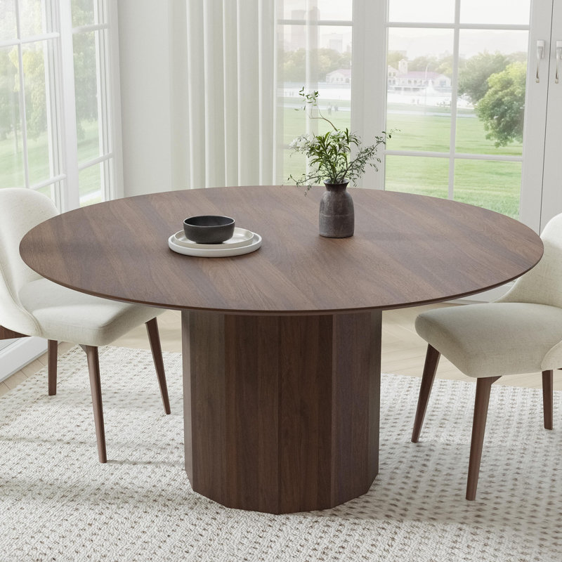Table de salle à manger en bois massif, Noyer, H 30 po x L 60 po x l 60 po