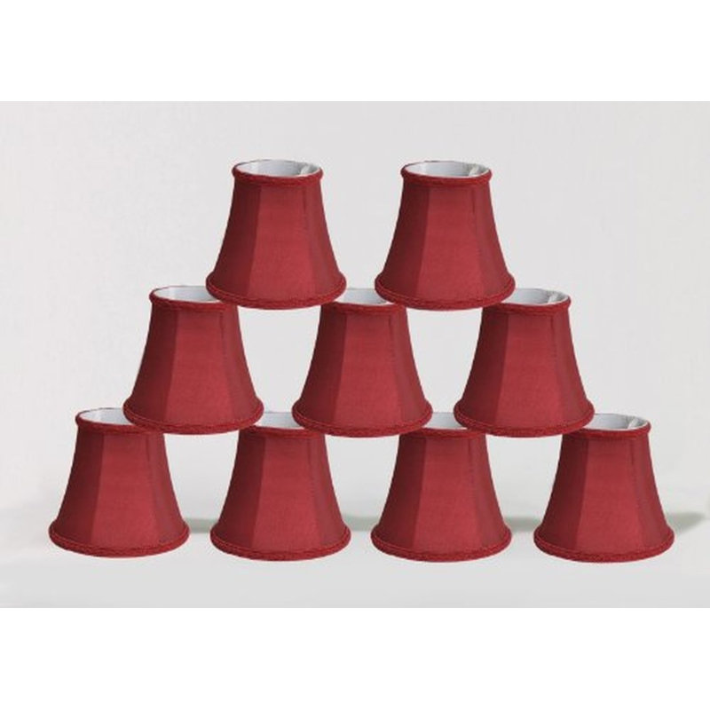 5'' H Silk Bell Candelabra Shade, Burgundy with Braided Trim