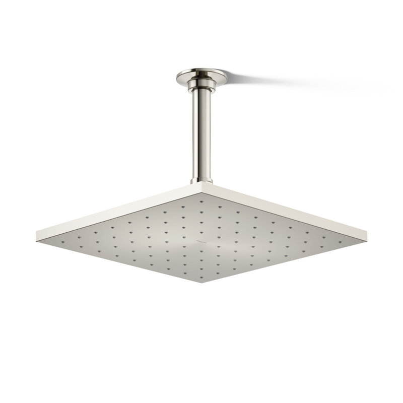 Pomme de douche à pluie multifonctionnelle Contemporary, Nickel poli éclatant, 1,75 gallons par minute, Carrée