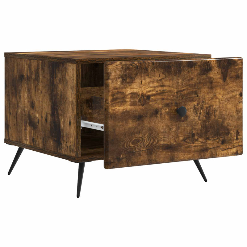 Coffee Table with Storage, 40cm H x 50cm L x 49cm W, Smoked Oak