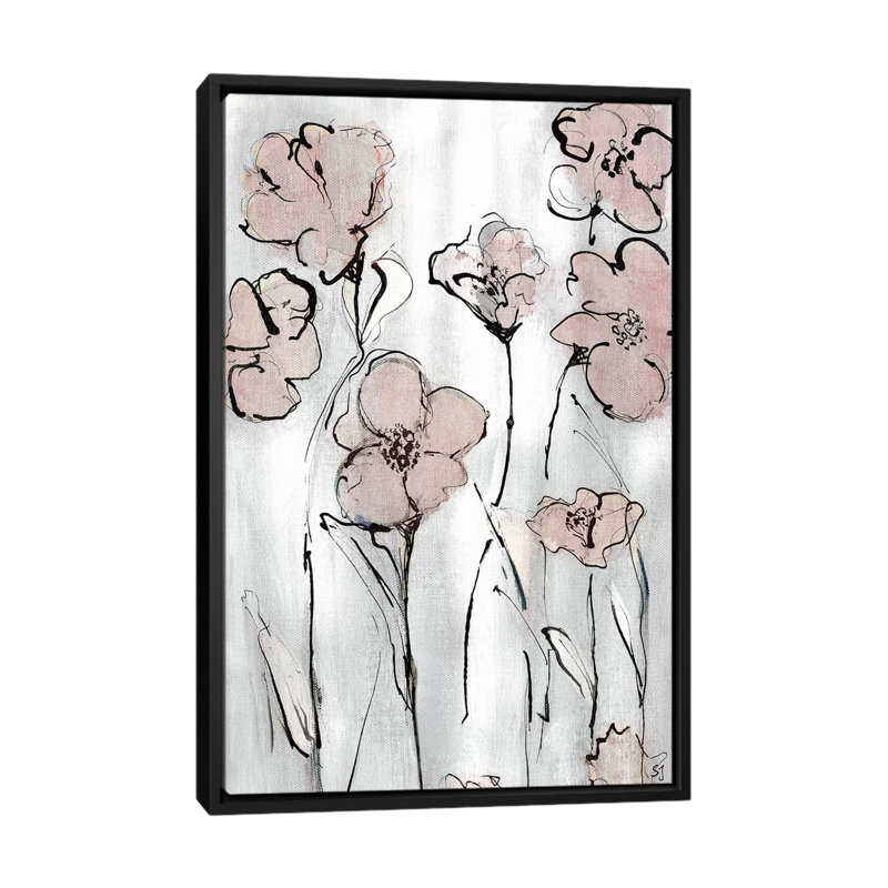 «Wildflowers I», reproduction sur toile, H 26 po x l 18 po x P 1,5 po, Toile avec cadre noir, Pas de tapis